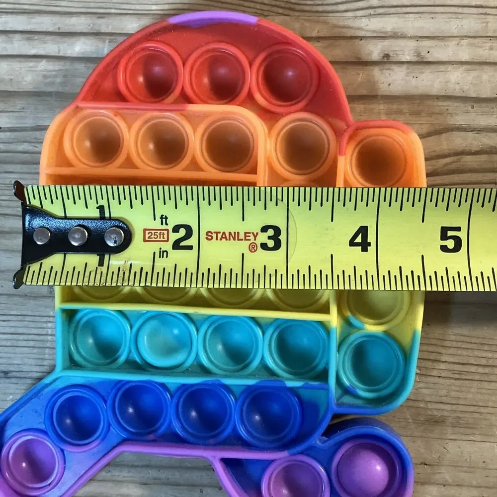 Rainbow among us Fidget Bubble Popper Pop Stress Reliever pop-it Silicone 6 In